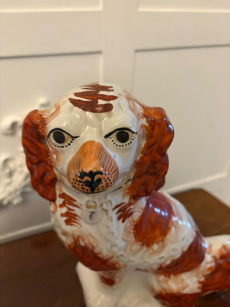 Large Pair of Antique Victorian Quality Staffordshire Dogs - Image 5